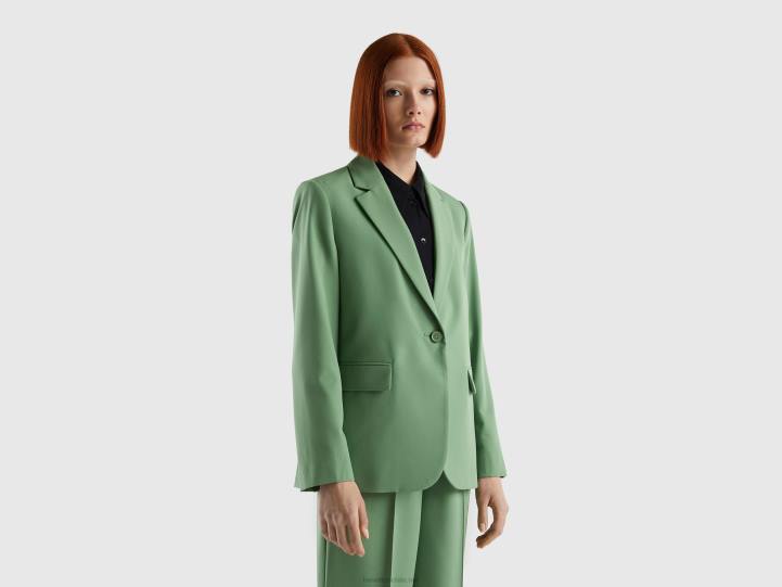 blazer fluido con forro NHBF3735 verde mujer Benetton