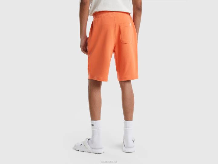 Bermudas de punto 100% algodón NHBF4614 rojo ladrillo mujer Benetton