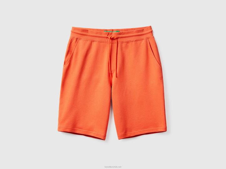Bermudas de punto 100% algodón NHBF4614 rojo ladrillo mujer Benetton