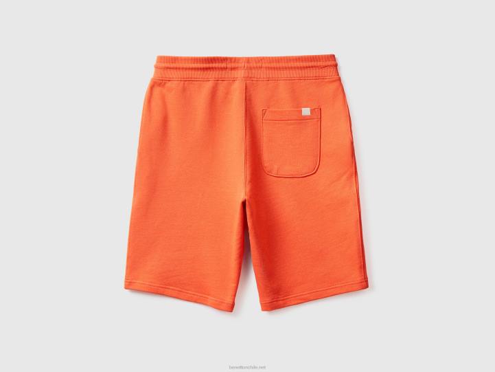 Bermudas de punto 100% algodón NHBF4614 rojo ladrillo mujer Benetton