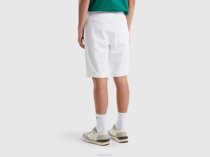 Bermudas de punto 100% algodón NHBF4664 blanco mujer Benetton