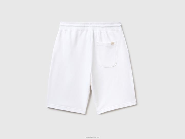 Bermudas de punto 100% algodón NHBF4664 blanco mujer Benetton