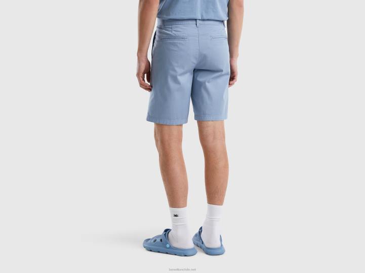 bermudas chinas de algodón elástico NHBF4636 fuerza aérea azul mujer Benetton