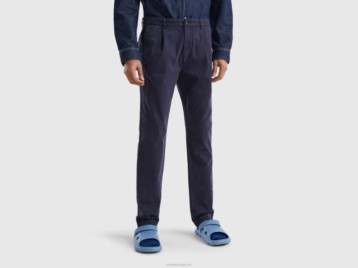 chinos ajustados NHBF4615 fuerza aérea azul mujer Benetton