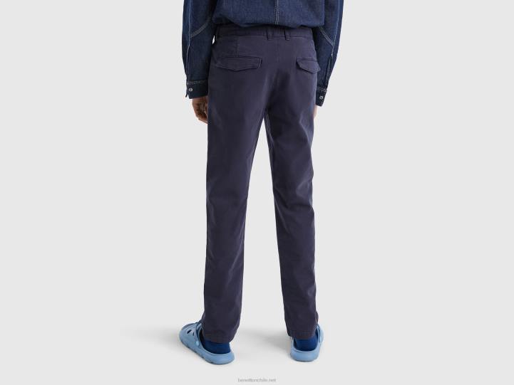 chinos ajustados NHBF4615 fuerza aérea azul mujer Benetton