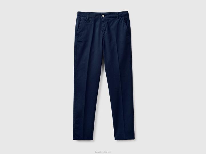 chinos slim fit de algodón azul oscuro NHBF647 azul oscuro mujer Benetton