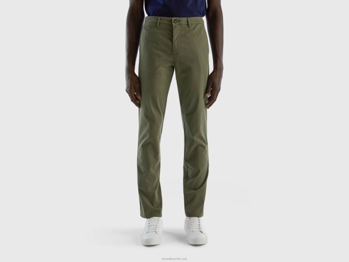 chinos slim fit verdes NHBF1437 verde militar mujer Benetton