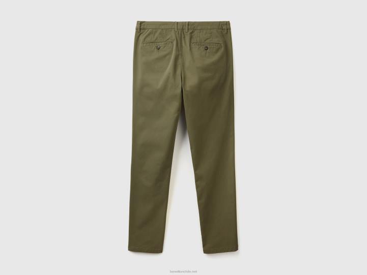 chinos slim fit verdes NHBF1437 verde militar mujer Benetton