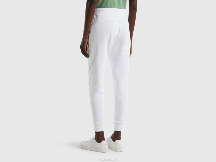 pantalones de chándal con cordón NHBF4102 blanco mujer Benetton