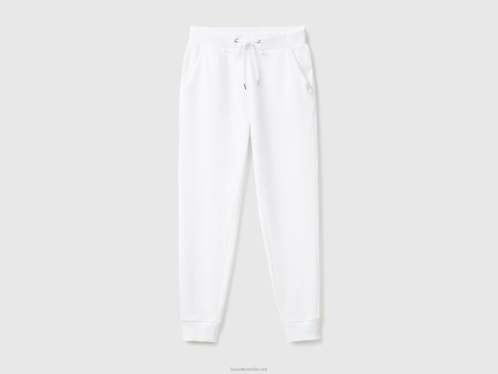 pantalones de chándal con cordón NHBF4102 blanco mujer Benetton