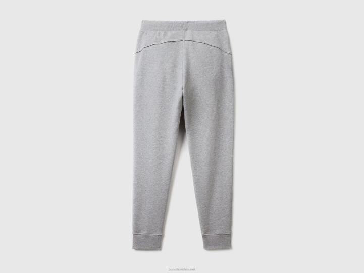 pantalones de chándal con cordón NHBF4110 gris claro mujer Benetton