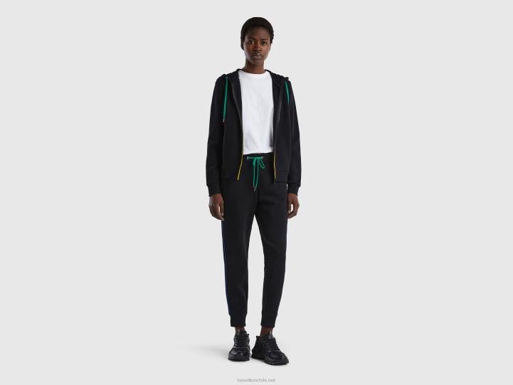 pantalones de chándal con cordón NHBF4117 negro mujer Benetton