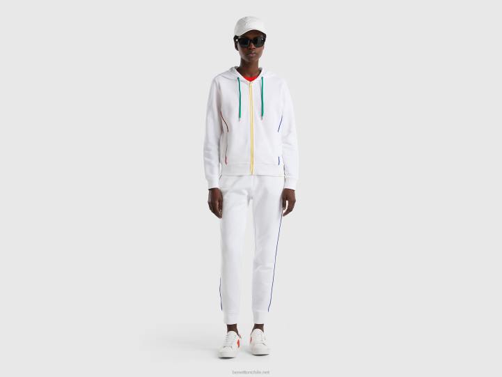 pantalones de chándal con cordón NHBF4124 blanco mujer Benetton