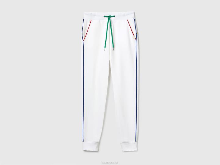 pantalones de chándal con cordón NHBF4124 blanco mujer Benetton