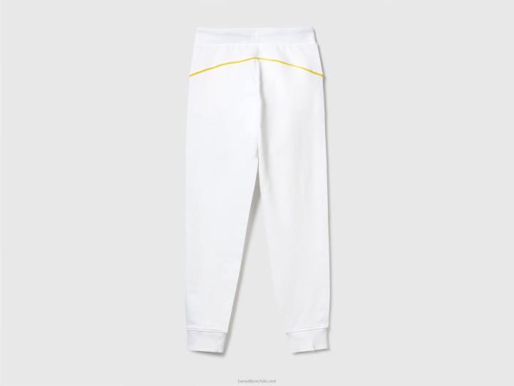 pantalones de chándal con cordón NHBF4124 blanco mujer Benetton