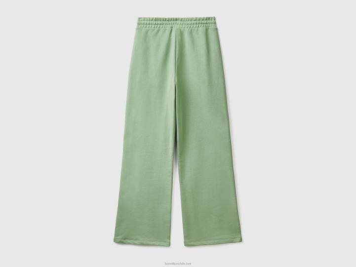 pantalones de chándal de cintura alta NHBF591 verde mujer Benetton