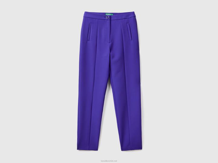 pantalones pitillo NHBF567 azul brillante mujer Benetton