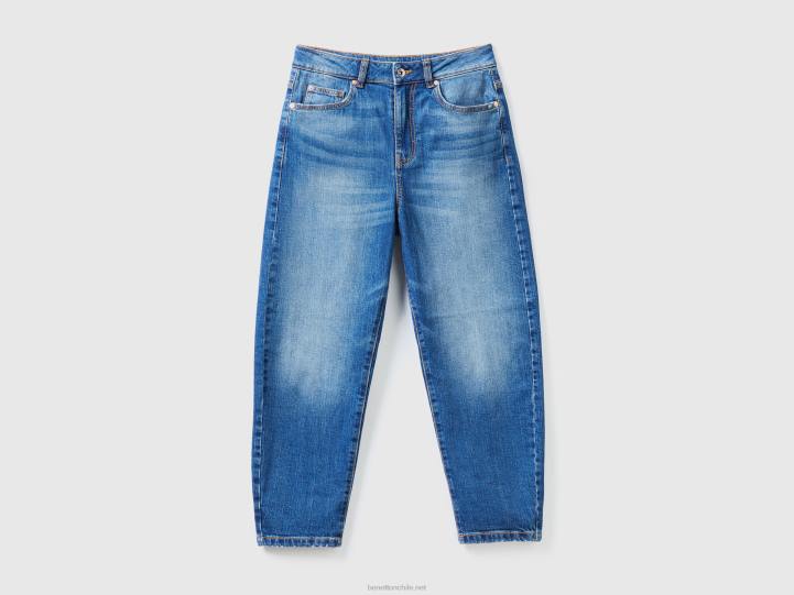 Vaqueros de corte globo 100% algodón NHBF4139 azul mujer Benetton