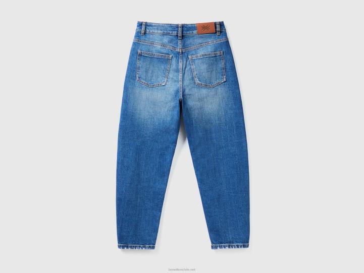 Vaqueros de corte globo 100% algodón NHBF4139 azul mujer Benetton