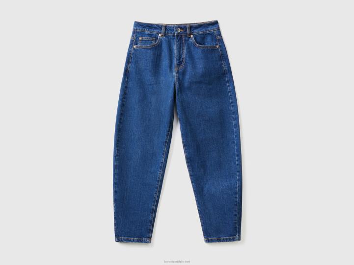 Vaqueros de corte globo 100% algodón NHBF687 azul mujer Benetton