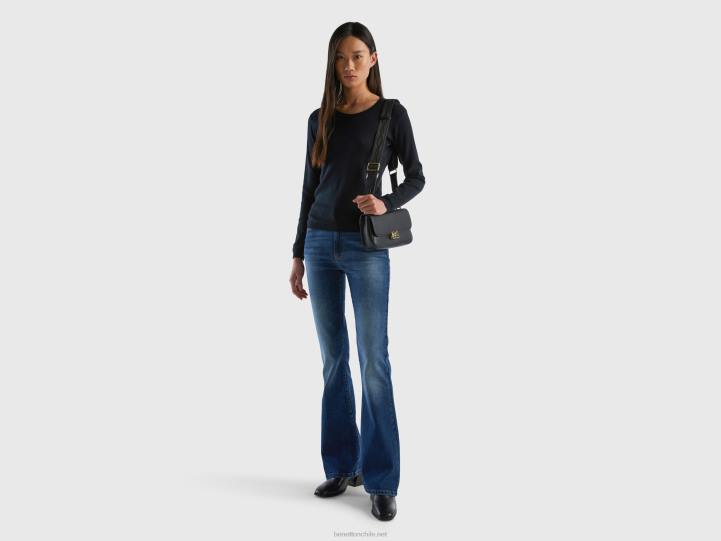 jeans acampanados elásticos NHBF4153 azul oscuro mujer Benetton