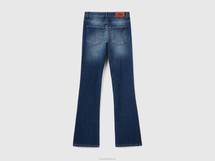 jeans acampanados elásticos NHBF4153 azul oscuro mujer Benetton