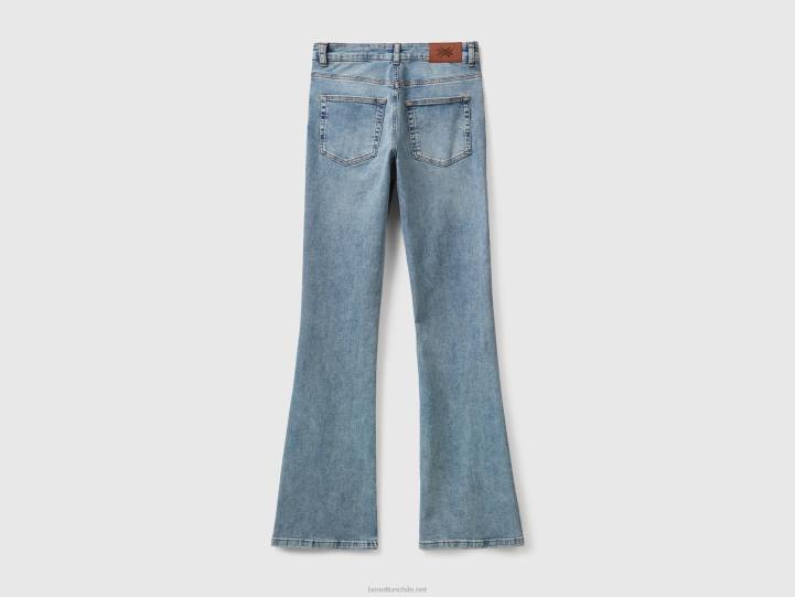 jeans acampanados elásticos NHBF674 azul mujer Benetton