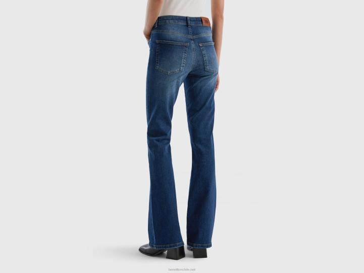 jeans acampanados elásticos NHBF681 azul oscuro mujer Benetton