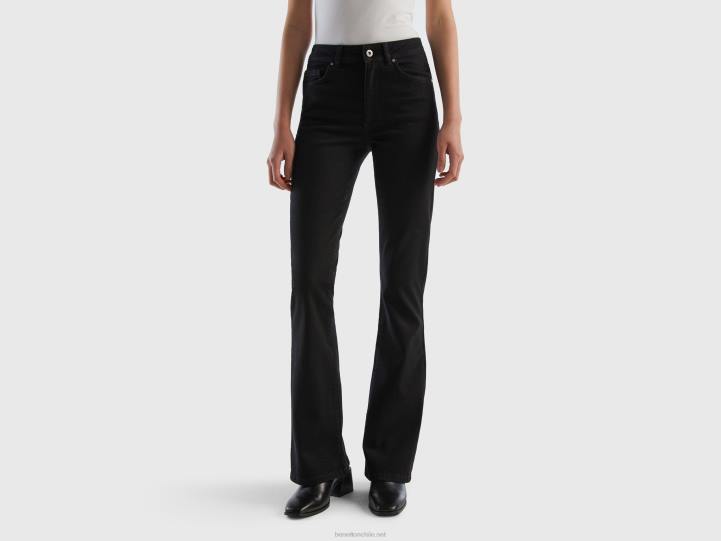 jeans acampanados elásticos NHBF685 negro mujer Benetton