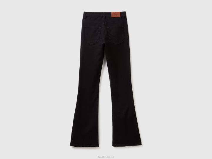 jeans acampanados elásticos NHBF685 negro mujer Benetton