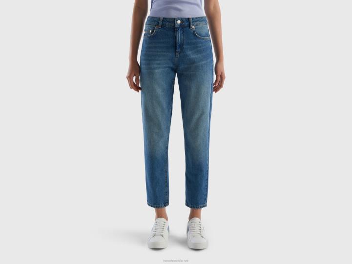 vaqueros capri con tiro alto NHBF4136 azul mujer Benetton