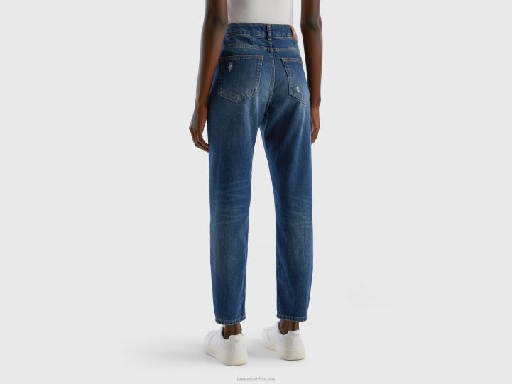 vaqueros capri con tiro alto NHBF4140 azul oscuro mujer Benetton