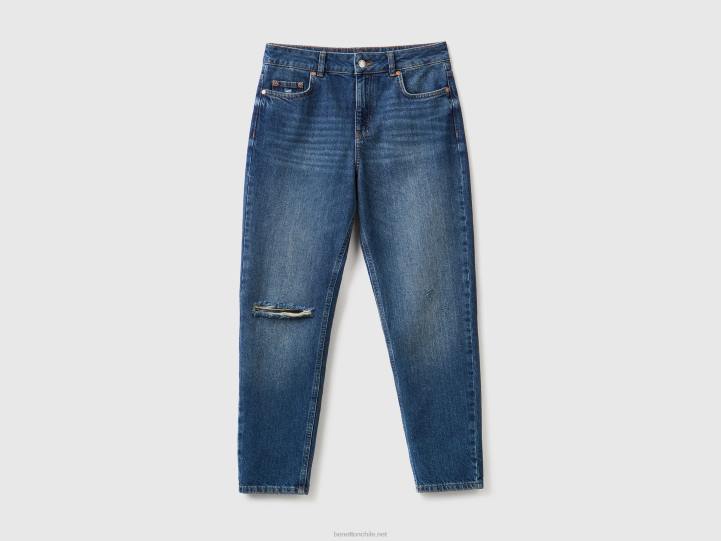 vaqueros capri con tiro alto NHBF4140 azul oscuro mujer Benetton