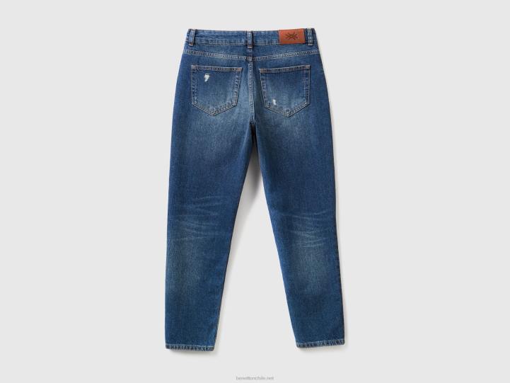 vaqueros capri con tiro alto NHBF4140 azul oscuro mujer Benetton