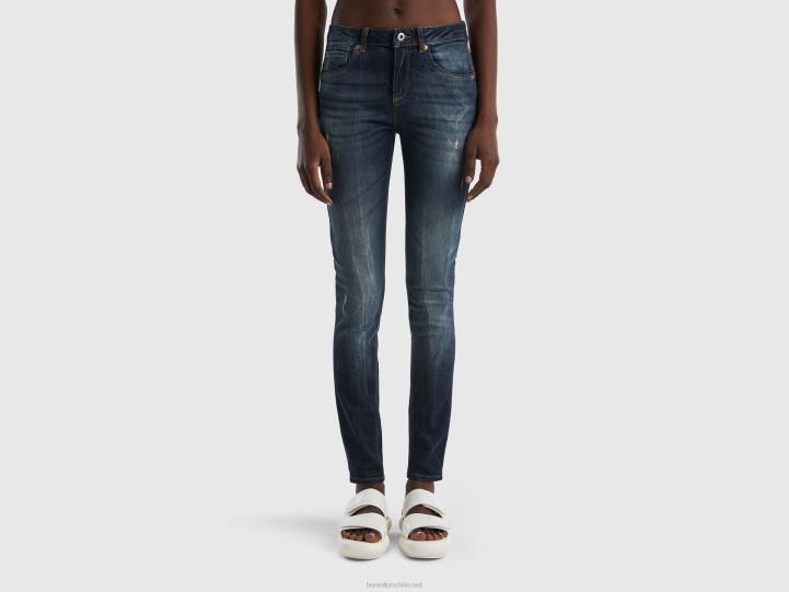 vaqueros pitillo push up NHBF4156 azul oscuro mujer Benetton