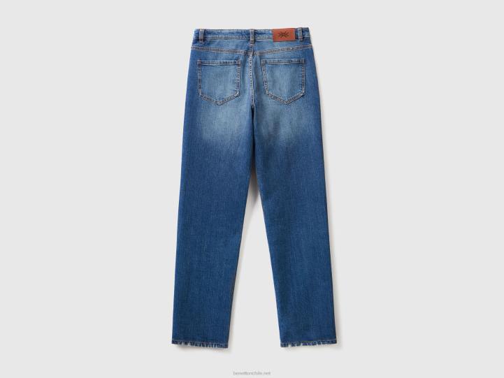 vaqueros rectos con cinco bolsillos NHBF665 azul mujer Benetton