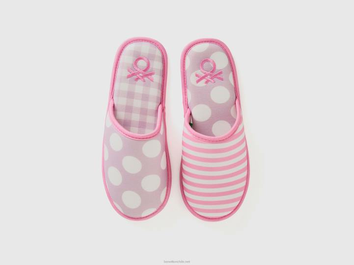 pantuflas estampadas NHBF912 rosa mujer Benetton