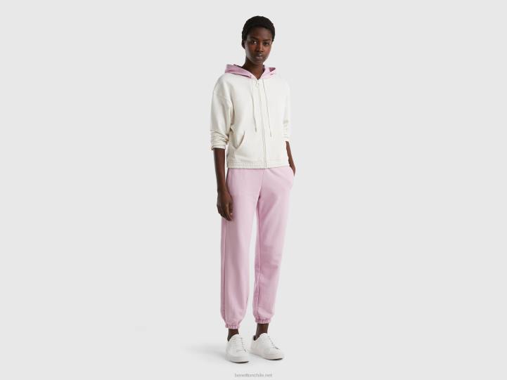 sudadera con capucha NHBF4199 Blanco crema mujer Benetton