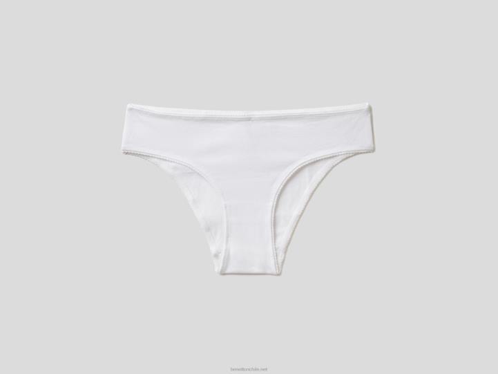 ropa interior básica de algodón orgánico elástico NHBF1091 blanco mujer Benetton