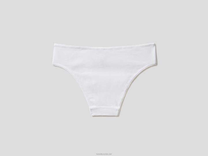 ropa interior básica de algodón orgánico elástico NHBF1091 blanco mujer Benetton