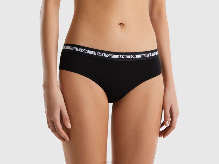 ropa interior de talle alto en algodón orgánico NHBF981 negro mujer Benetton