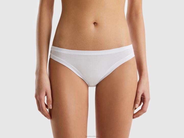 ropa interior de tiro bajo en algodón orgánico súper elástico NHBF4308 blanco mujer Benetton