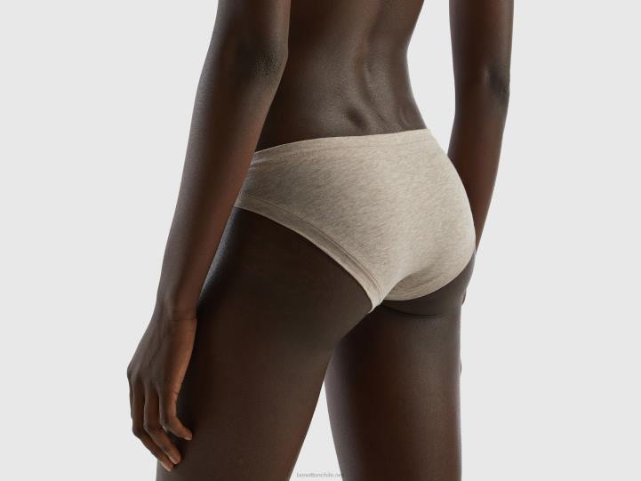 ropa interior de tiro bajo en algodón orgánico súper elástico NHBF4340 beige mujer Benetton