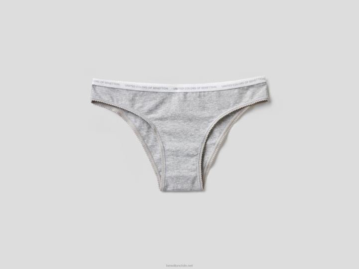 ropa interior en algodón orgánico NHBF4302 gris claro mujer Benetton