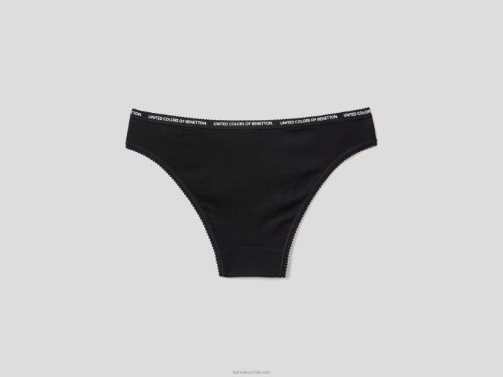 ropa interior en algodón orgánico NHBF4310 negro mujer Benetton