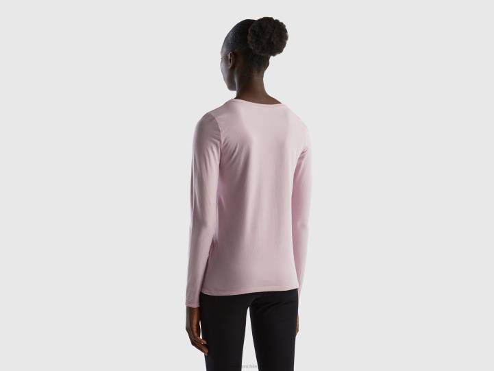 camiseta de manga larga superelástica NHBF4196 lila mujer Benetton