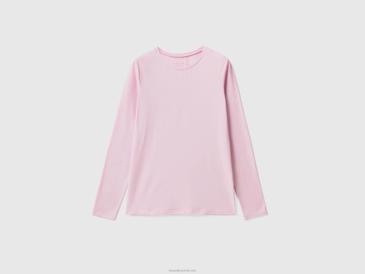 camiseta de manga larga superelástica NHBF4196 lila mujer Benetton