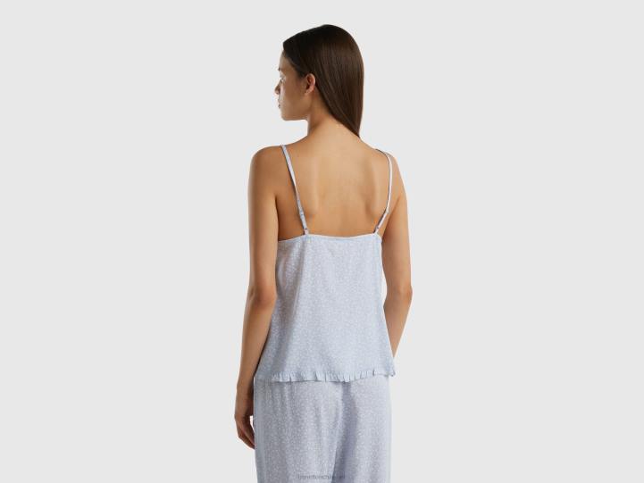 camiseta sin mangas floral en modal NHBF989 cielo azul mujer Benetton