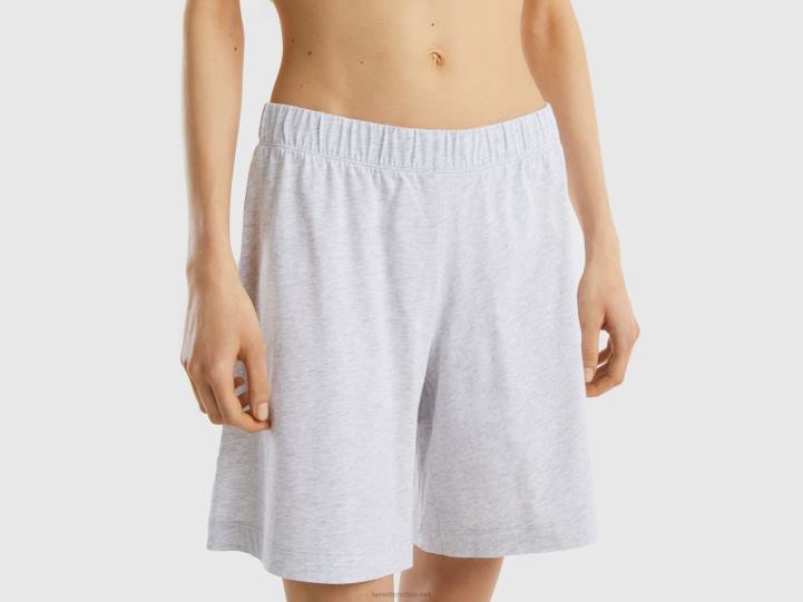 pijama corto de algodón de fibra larga NHBF978 amarillo mujer Benetton