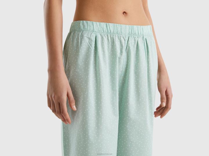 pijama de lunares de algodón NHBF4265 verde mujer Benetton